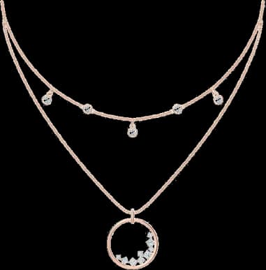 Collier Swarovski North 5493390 plaqué or rose cristaux blancs