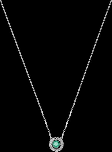 Swarovski Sparkling Dance Necklace 5496308 green rhodium-plated metal