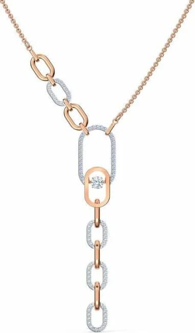 Collier Swarovski Sparkling Dance North 5559324 plaqué or rose cristaux blancs