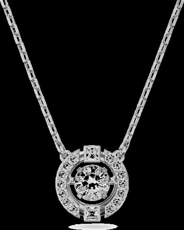 Collier Swarovski Sparkling Dance Round 5286137 en métal rhodié cristaux blancs