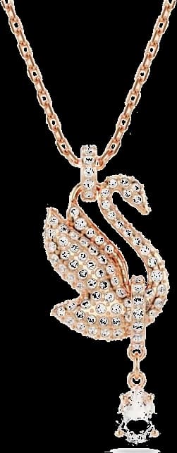 Collier Swarovski Swan 5714903 plaqué or rose cristaux blancs