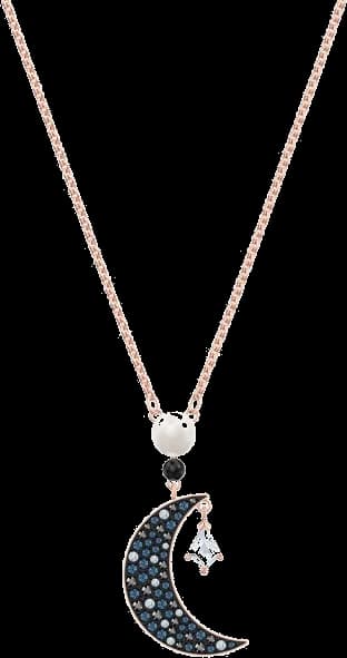 Collier Swarovski Symbolica 5489534 plaqué or rose lune incrustée de cristaux