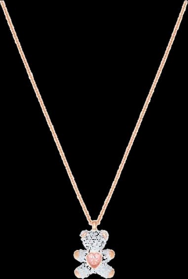 Collier Swarovski Teddy 5452026 plaqué or rose incrusté de cristaux