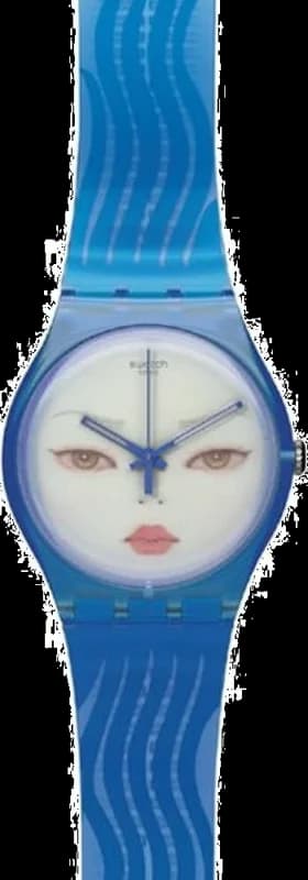Montre Swatch SUOZ107 Bracelet Bleu et Cadran Illustré