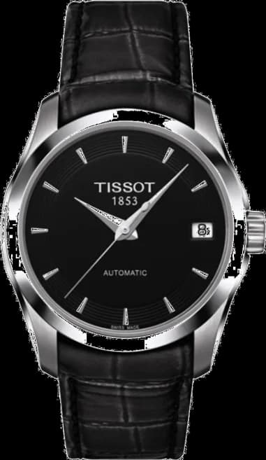 Women's Watch Tissot T0352071605100 Couturier Black Dial and Leather Strap