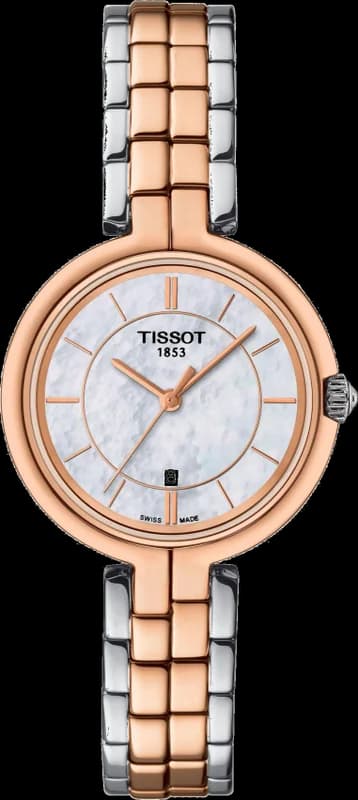 Montre Tissot T-Lady Flamingo T0942102211100 quartz en acier inoxydable cadran nacre