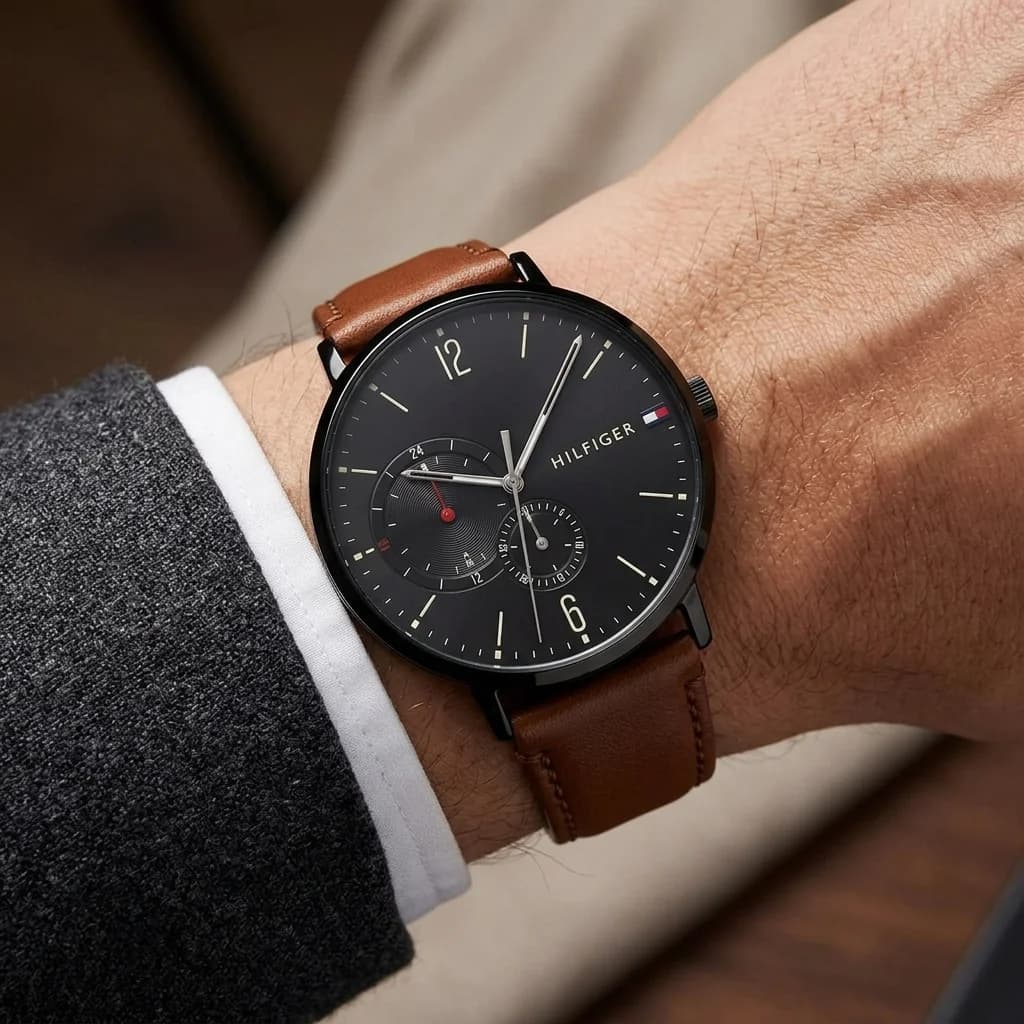 Montre Tommy Hilfiger 1791510 Brooklyn avec Bracelet en Cuir Marron vue 3
