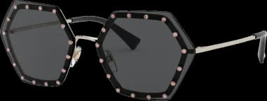 Lunettes de soleil Valentino Garavani VA2035 Ruthenium forme hexagonales vue 3