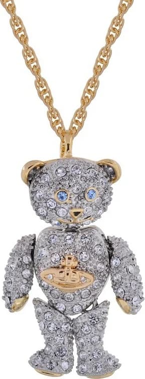Vivienne Westwood Teddy Bear Necklace with Micropaved Crystals
