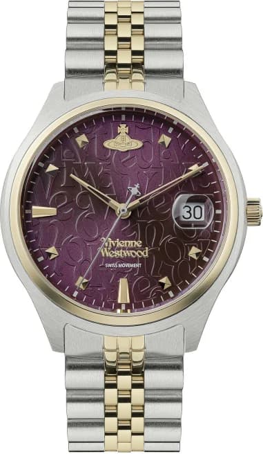Women's Vivienne Westwood Camberwell VV261BYSG watch, two-tone steel bracelet, purple dial